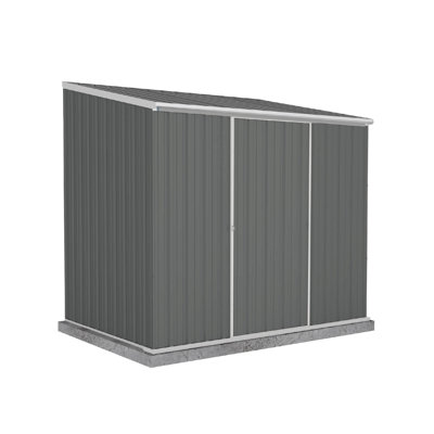 Absco EZI Slider 5' W x 7' D Metal Galvanized Steel Weather Resistant Storage Shed Woodland Gray