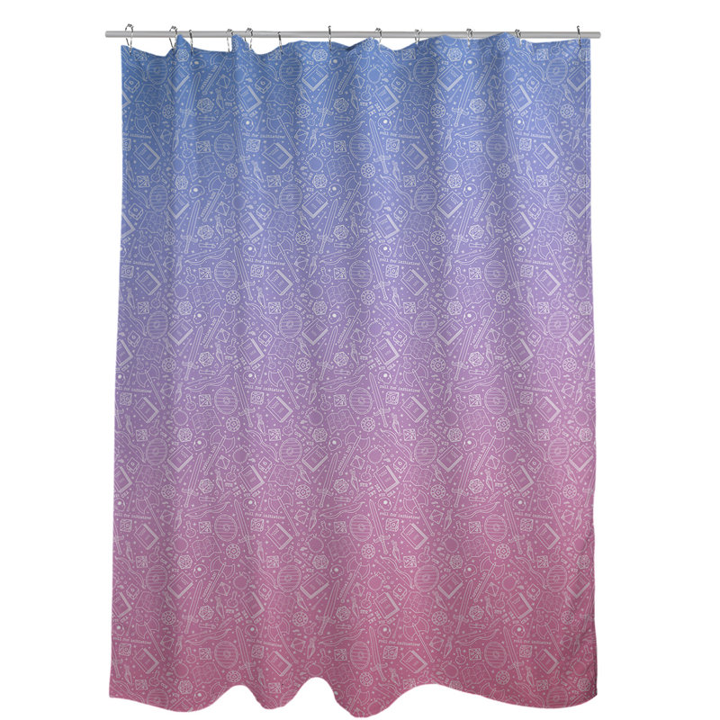 Rideau de douche simple classique RPG, Bleu / Rose