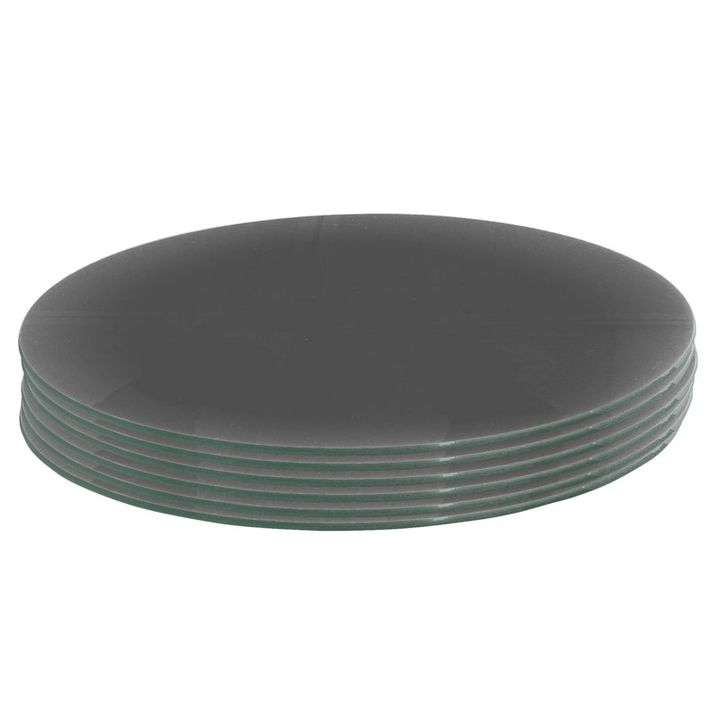 Harbour Housewares - Round Glass Placemats, Grey