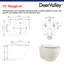 Toilette allongée murale à double chasse 2 pièces avec réservoir encastré mural (siège inclus)-99929634