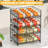 Adjustable Rack Organizer, Stackable 2-Tier Storage for Kitchen Pantry Cabinet, Can Holders for Food, Multifunctional Dispenser for Snacks Soda