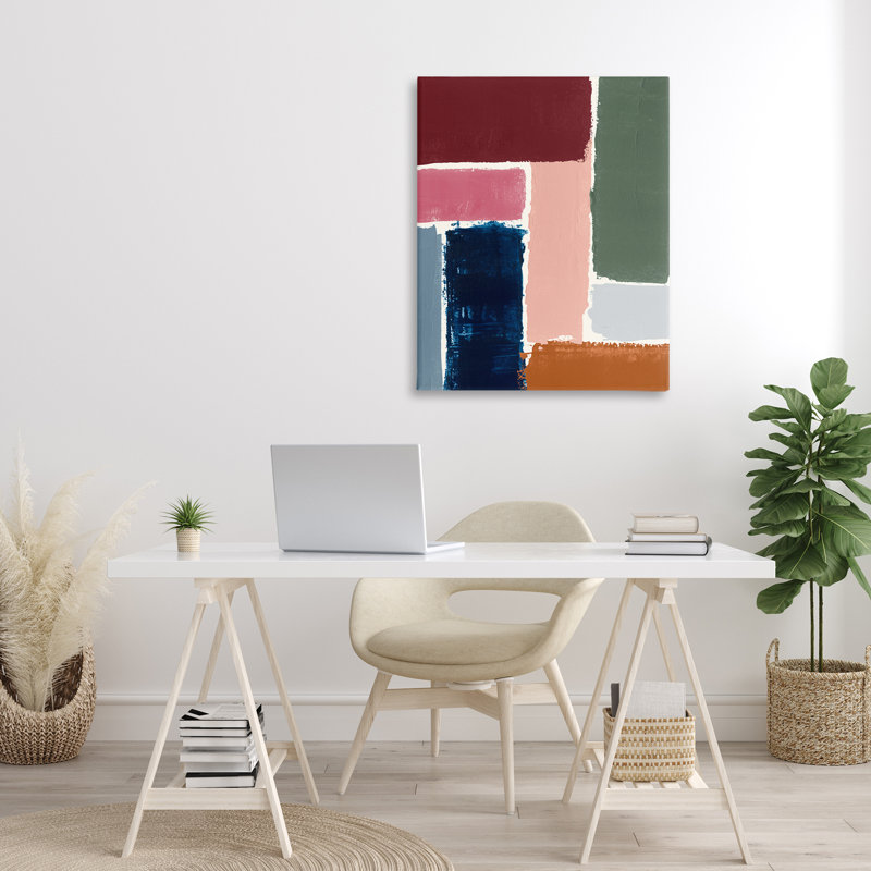 Rectangular Shapes Pattern Canvas Wall Art by Victoria Barnes, 40" H x 30" W