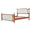 Grand lit plateforme tapissier avec tête de lit capitonnée à boutons, lit de ferme avec tête de lit et pied de lit