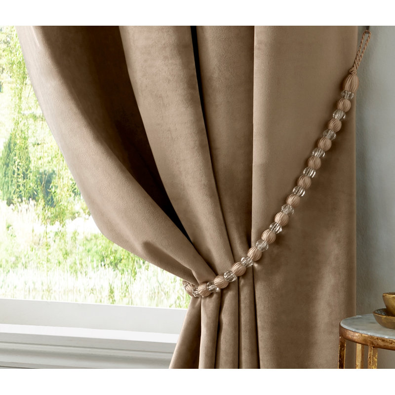 Canaan Earl Beaded Curtain Tieback, Latte