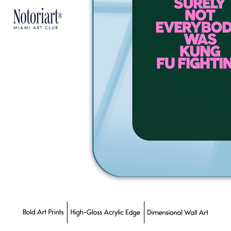 Cadre mural en acrylique Surely Not Chacun par NOTORIART, H 18,5 po x l 13,5 po, Arrondi, Bleu clair