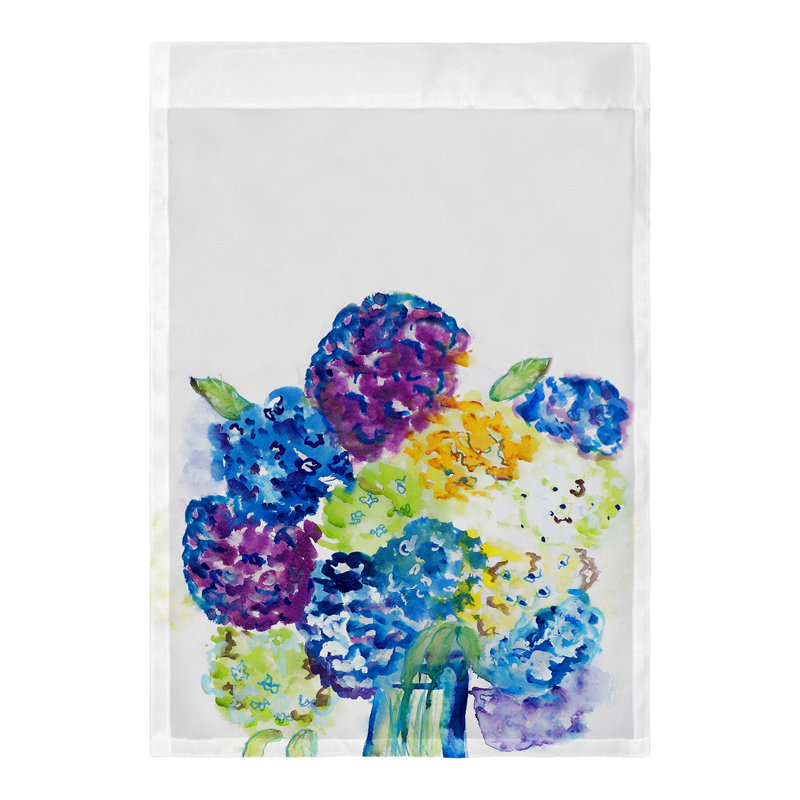 Hydrangea Double Sided Polyester Garden Flag, 18" H x 12.5" W