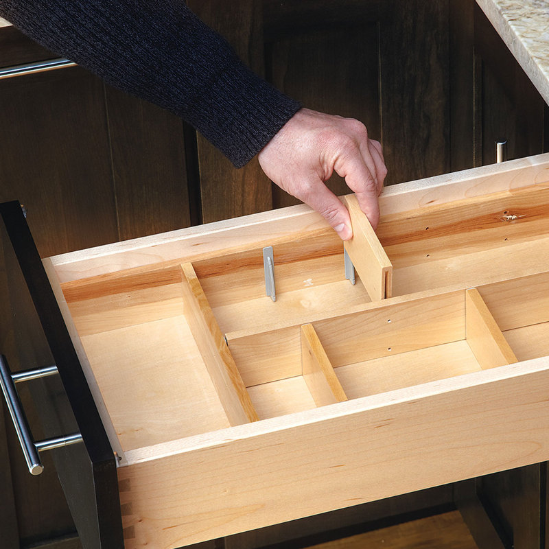 Adjustable Maple Wood Kitchen Drawer Organizer Kit