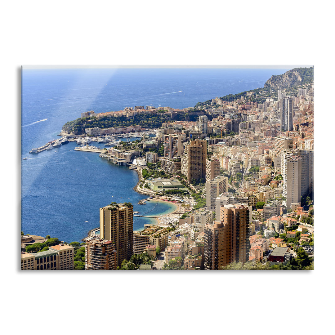 Glasbild Blick auf Monte Carlo