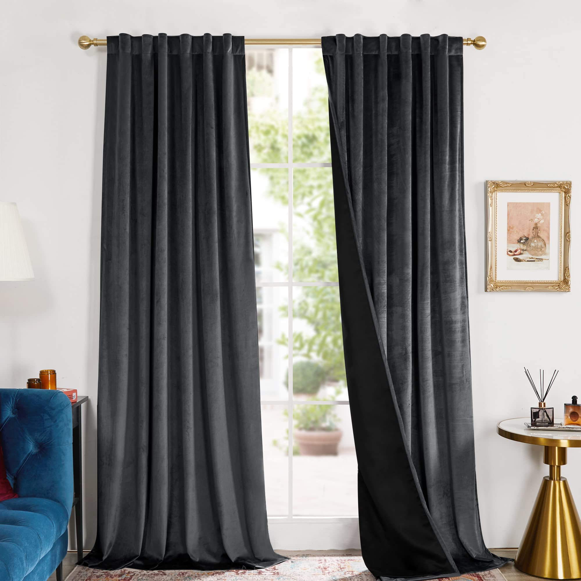 Mercer41 Total Blackout Velvet Luxury Rod Pocket and Back Tab curtains