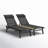 Abbighail Outdoor Metal Chaise Lounge with Table-1380897655