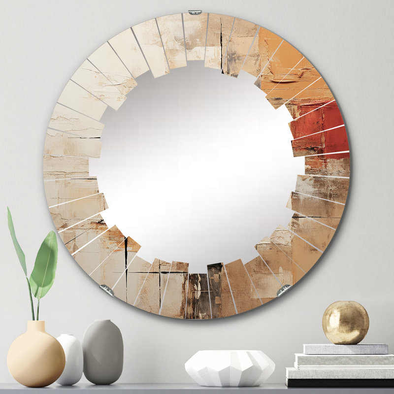 Mazzariello - Miroir mural moderne rond, 24 po x 24 po