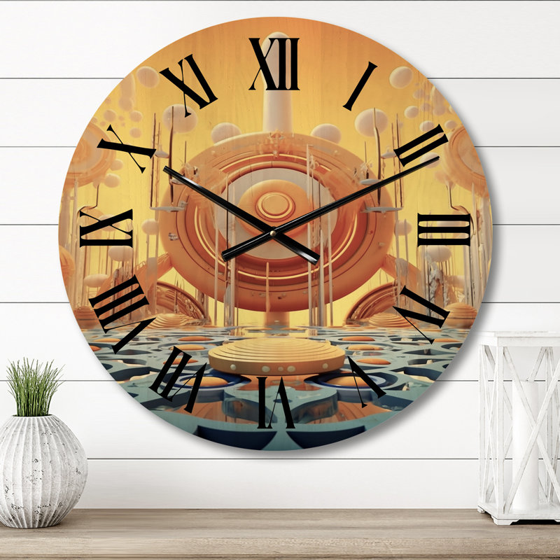 Horloge murale en bois massif Plumerville, Petit