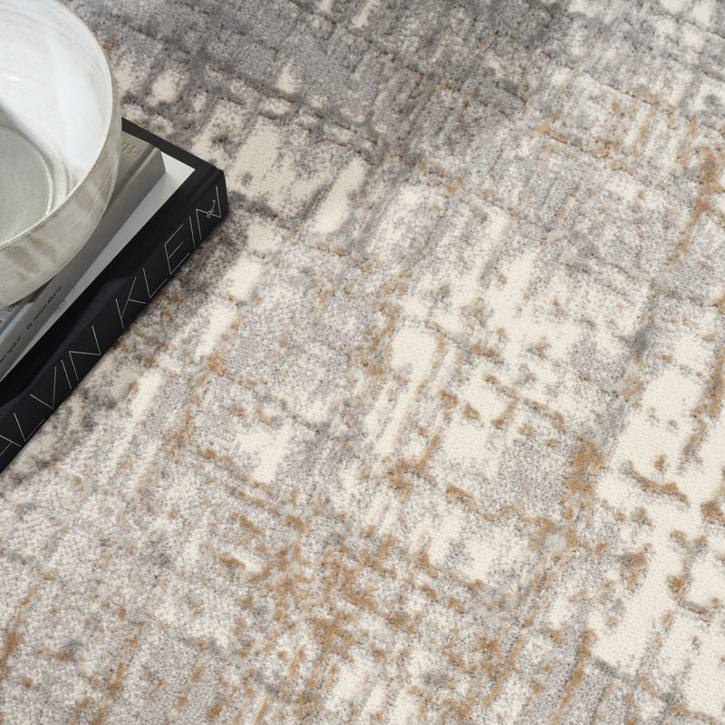 CK950-IVGRY Abstract Indoor Rug, Rectangle 8' x 10'