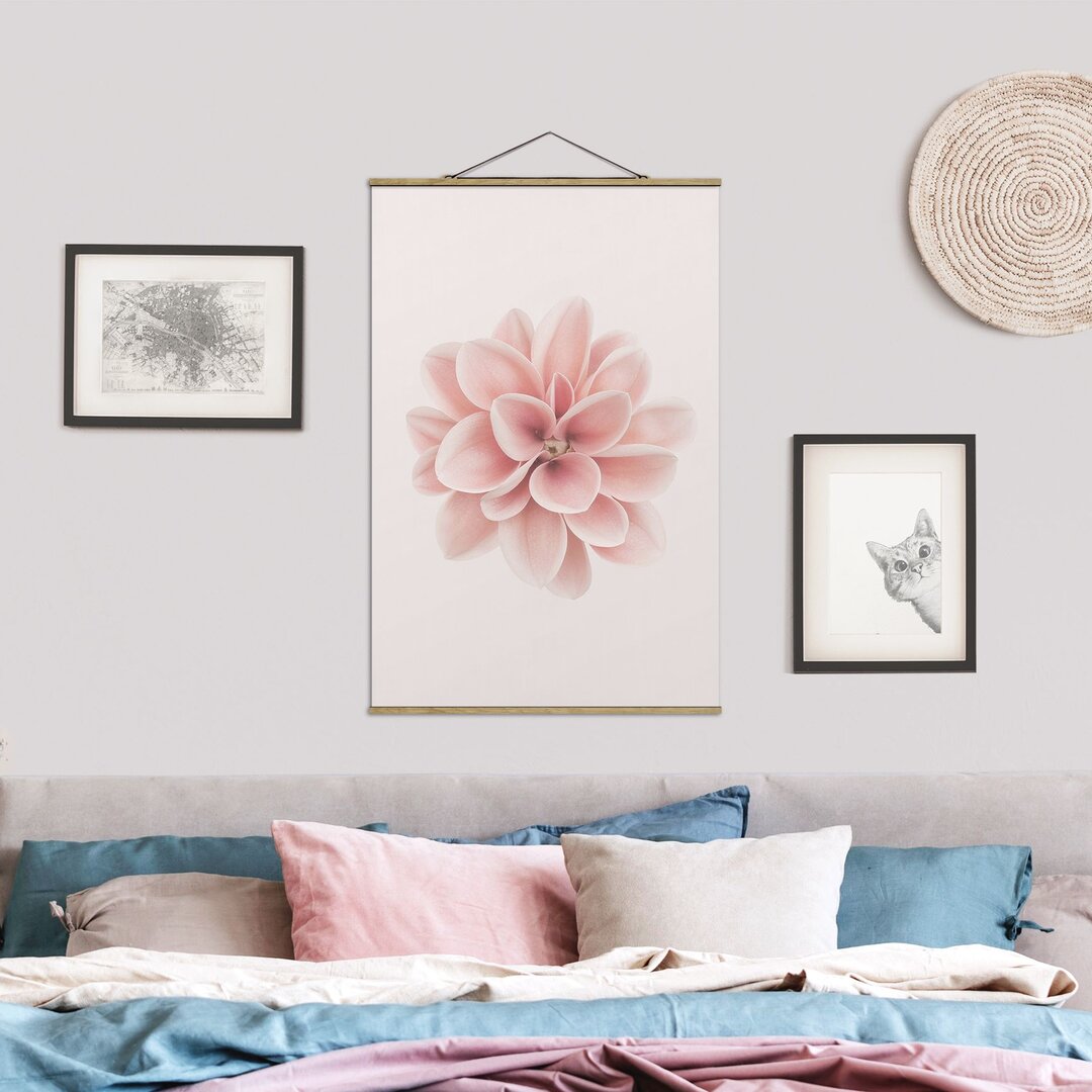 Wandbild Dahlia Pink Pastel Flower Centered