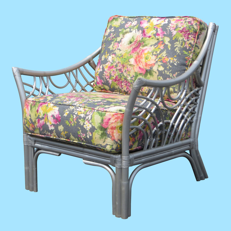 Fauteuil large 33 po Rainey, Cendré Macbeth, argent