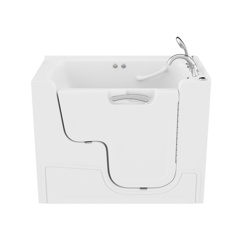 Therapeutic Tubs 29 in. x 53 in. Right Drain Wheelchair Access Walk-In Whirlpool Tub with Powered Fast Drain in White, Right