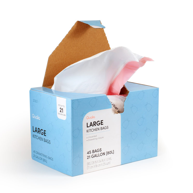 Polyethylene Plastic Trash Bags - 45 Count