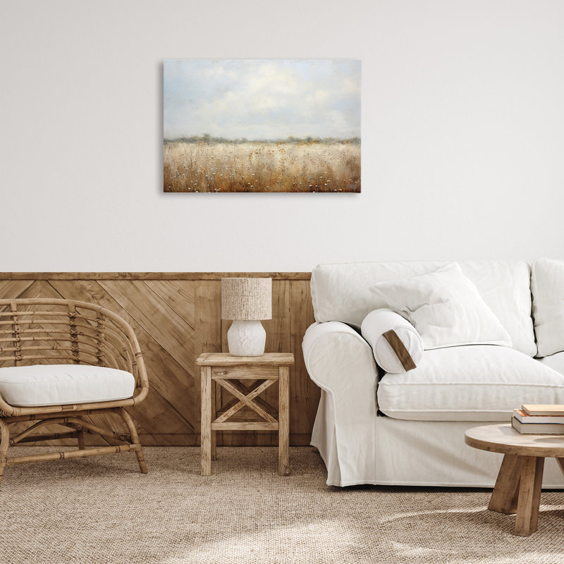 «Soft Daisy Field», art mural sur toile par Roozbeh Bahramali, H 20 po x l 30 po