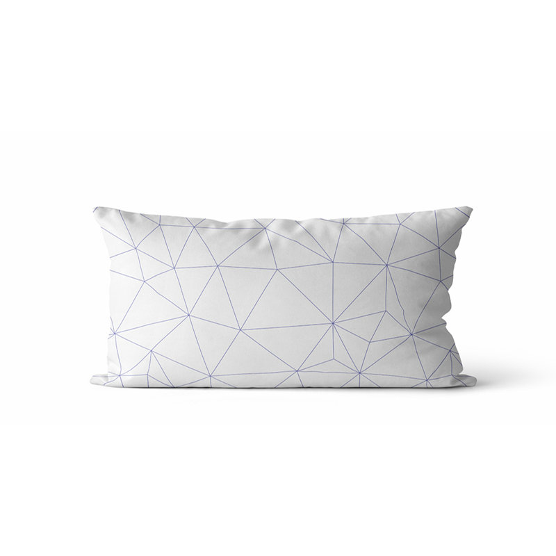 Housse et insert de coussin rectangulaire, Blanc / Mauve