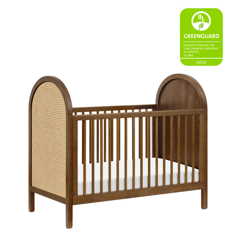 Bondi Cane 3-in-1 Convertible Crib, Natural Walnut with Natural Cane