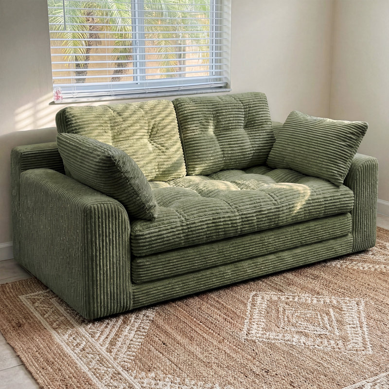 Boneless Convertible Folding Sofa Bed, Sponge Floor Couch with Pillows for Small Space Living Room Bedroom, No-Assembly Required