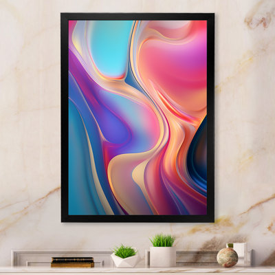 Art transitionnel sur toile, "Transitional" rose et bleu