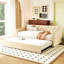 Lit de jour simple tapissier avec couchette escamotable, beige-738453865