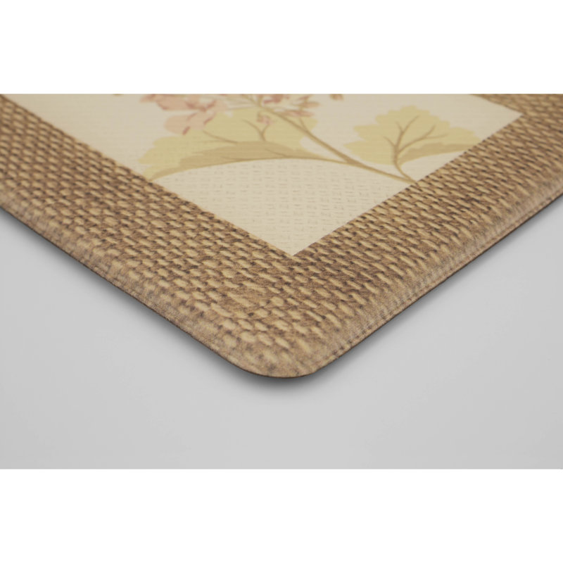 Coral Floral Anti-Fatigue Memory Foam Kitchen Mat, 20" x 32"