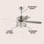 Ventilateur de plafond en cristal à 5 pales de 52 po avec chaîne de traction et ensemble d'éclairage inclus Caillo
