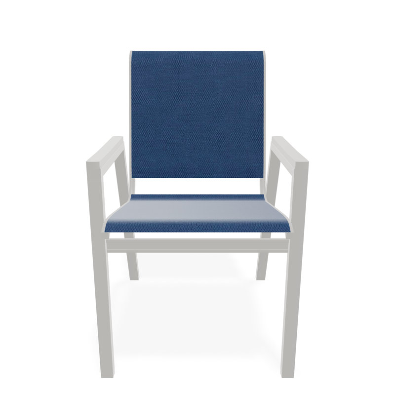 Bazza Outdoor Dining Chair, Cobalt 35D Sunbrella®, Snow
