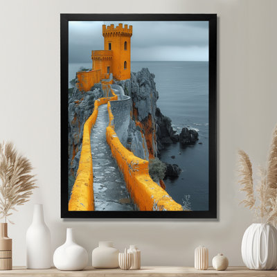 Décoration murale monochromes jaune et gris d'hiver Coastal Castle II - Châteaux