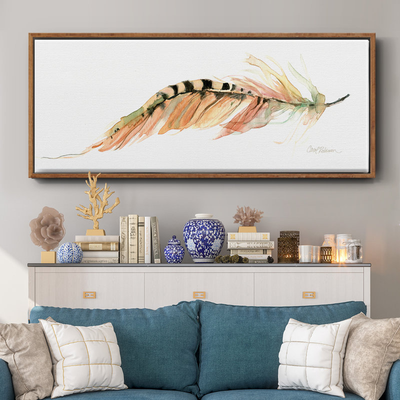 Tail Feather IV - toile encadrée, H 12 po x l 30 po