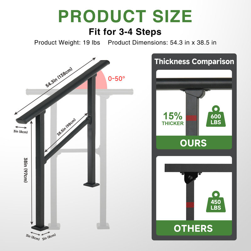 Wrought Iron Handrails for Outdoor Steps
