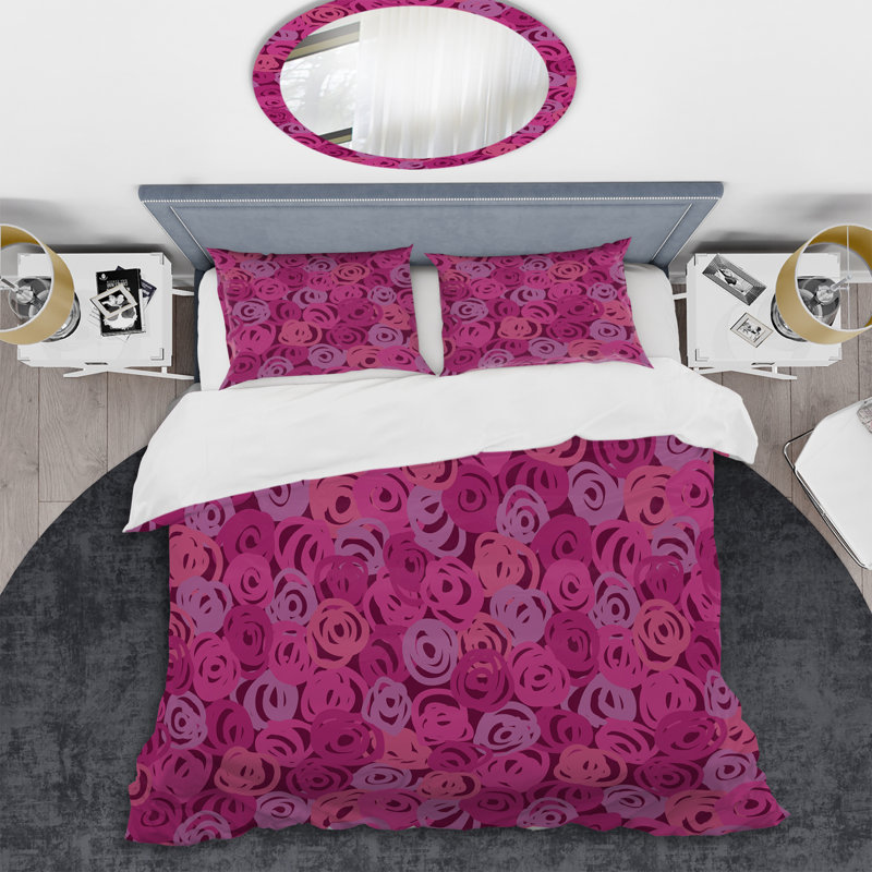 Purple Abstract Dot - Abstract Duvet Cover Set - Microfiber Polyester, King Duvet Cover + 2 King Shams