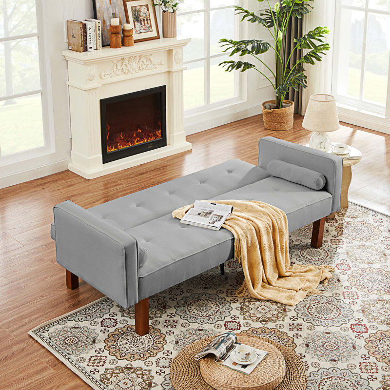 Canapé-lit Perpetua, Light Grey Velvet