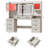 61" W Farmhouse Vanity W/Mirror And Lights,Makeup Vanity W/Tempered Glass Top,2 RGB Glass Cabinets,Power Outlet-750538539