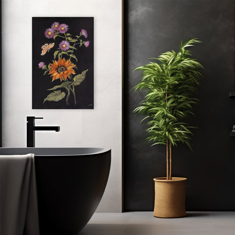 Aster floral noir contemporain Botanical Beauty II, H 24 po x l 16 po