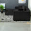 Canapé modulaire modulaire, canapé modulaire Cloud avec assise profonde, canapé modulaire moderne en L avec méridienne, fauteuils rembourrés désossés pour le salon (velours côtelé, noir)