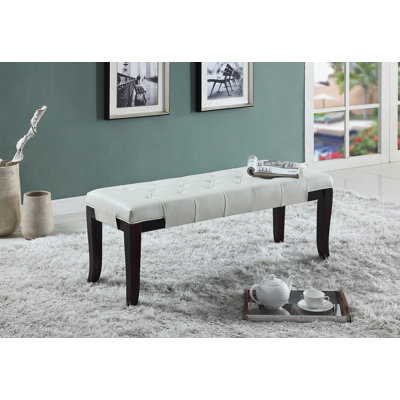 Banc capitonné, similicuir, blanc