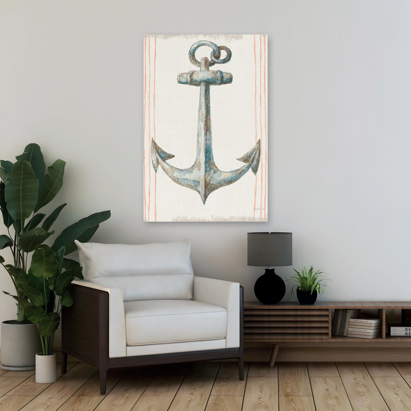 Ancres et art nautique bleu, H 36 po x l 24 po