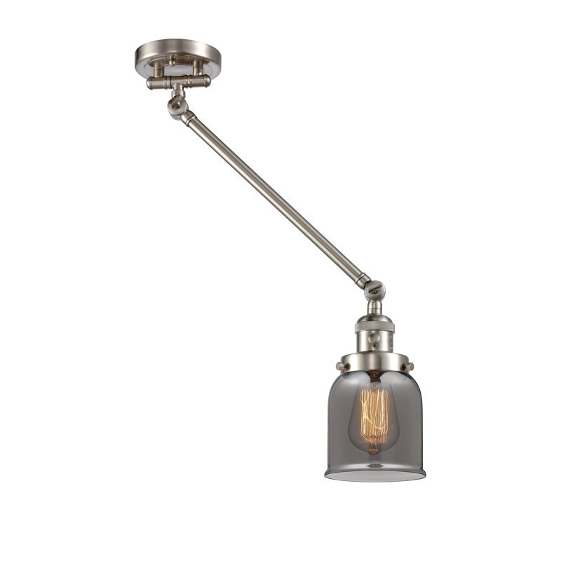 Bras pivotant à luminosité 1 lumière bell Norberto, Nickel satiné brossé, Fumée