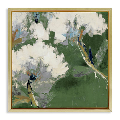 «Green & White Botanicals», reproduction d'art sur toile encadrée par Liz Jardine