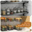 Rangement à épices escamotable pour armoire, 3 étagères à épices coulissantes à 2 niveaux avec paniers en acrylique transparent, organisateur d'armoire peu encombrant pour espaces étroits