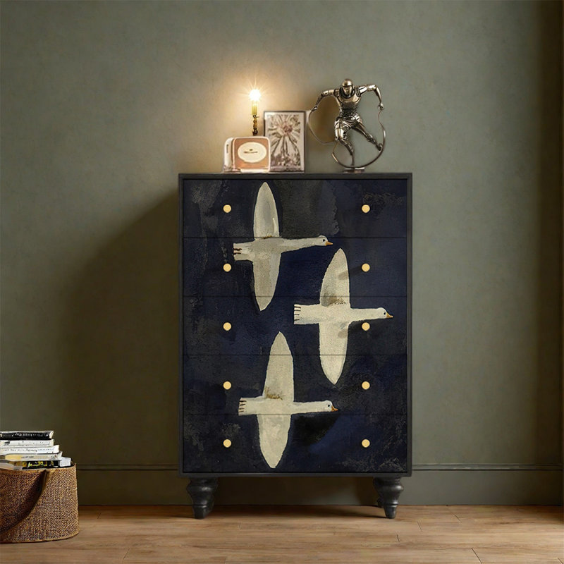 Armoire de rangement décorative en noyer