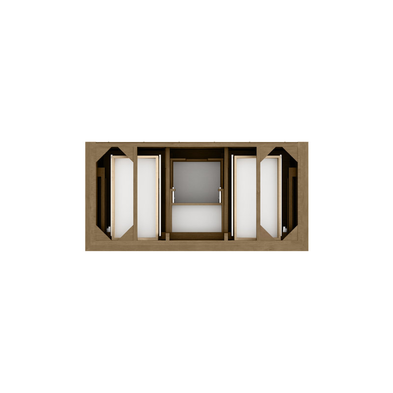 Brookfield Single Vanity W/ Freepower Wireless Charger, Honey Oak, Ethereal Noctis, 48"