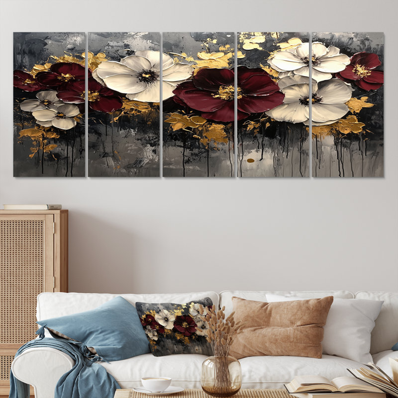 Art mural Gopp - coquelicots, H 32 po x l 80 po, 5