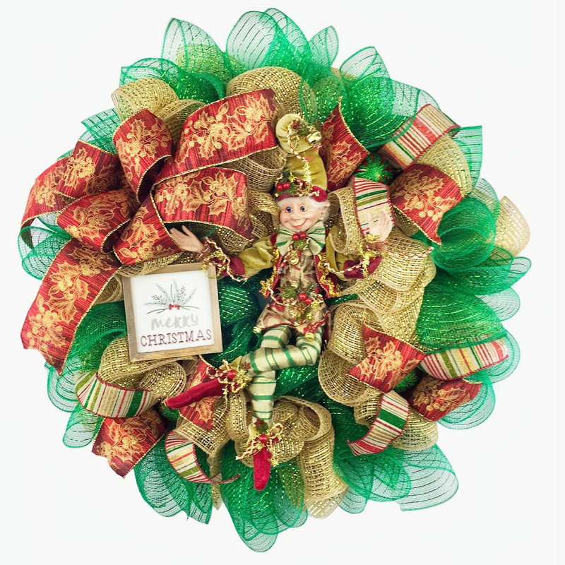 Couronne en maille 20 po Merry Christmas