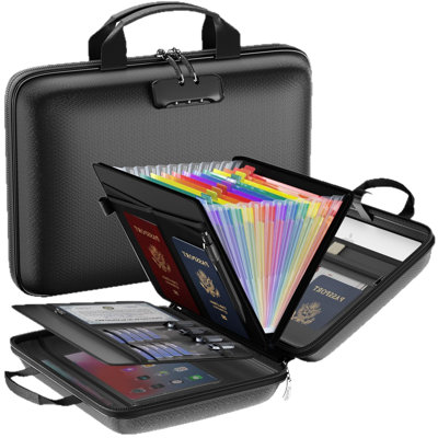 A handbag Lockable Hardshell Fireproof And Waterproof Document Organizer
