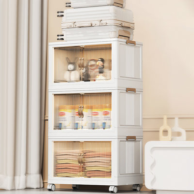 Bacs de rangement pliables avec roulettes 26QT