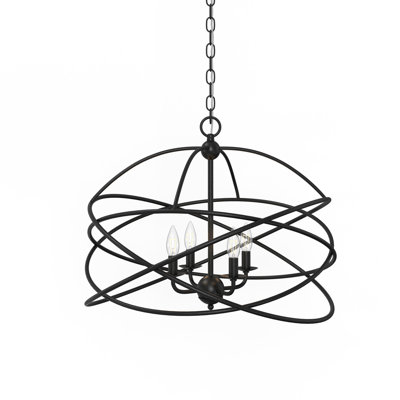 4 - Light Dimmable Geometric Chandelier